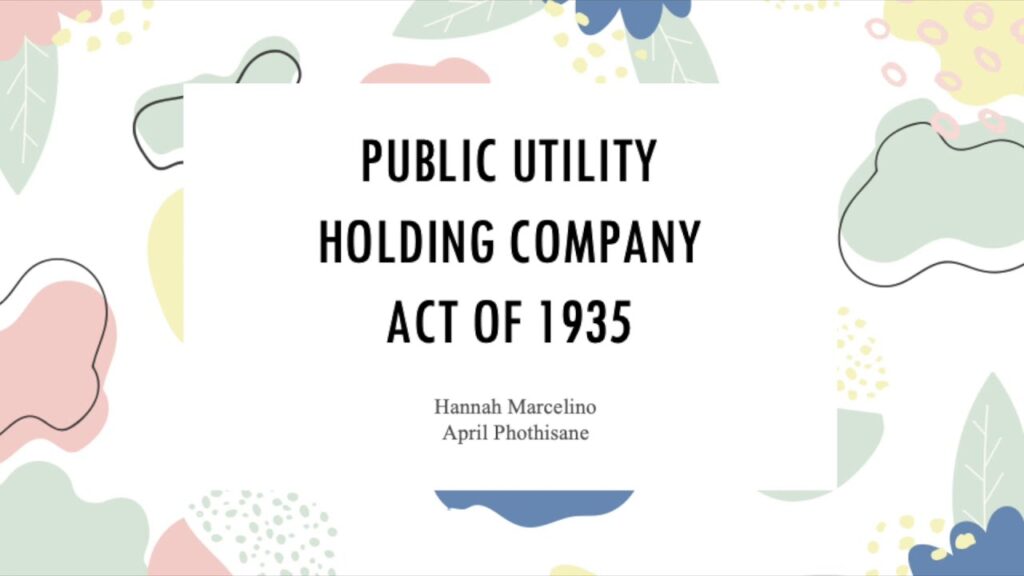 The Public Utility Holding Company Act (“PUHCA”)