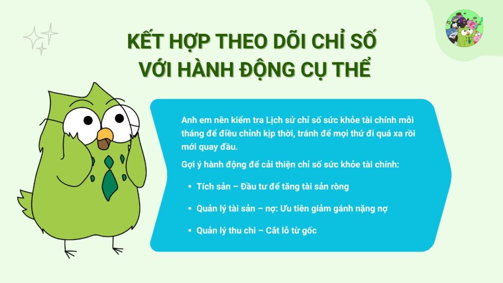 Kết hợp theo dõi chỉ số với hành động cụ thể