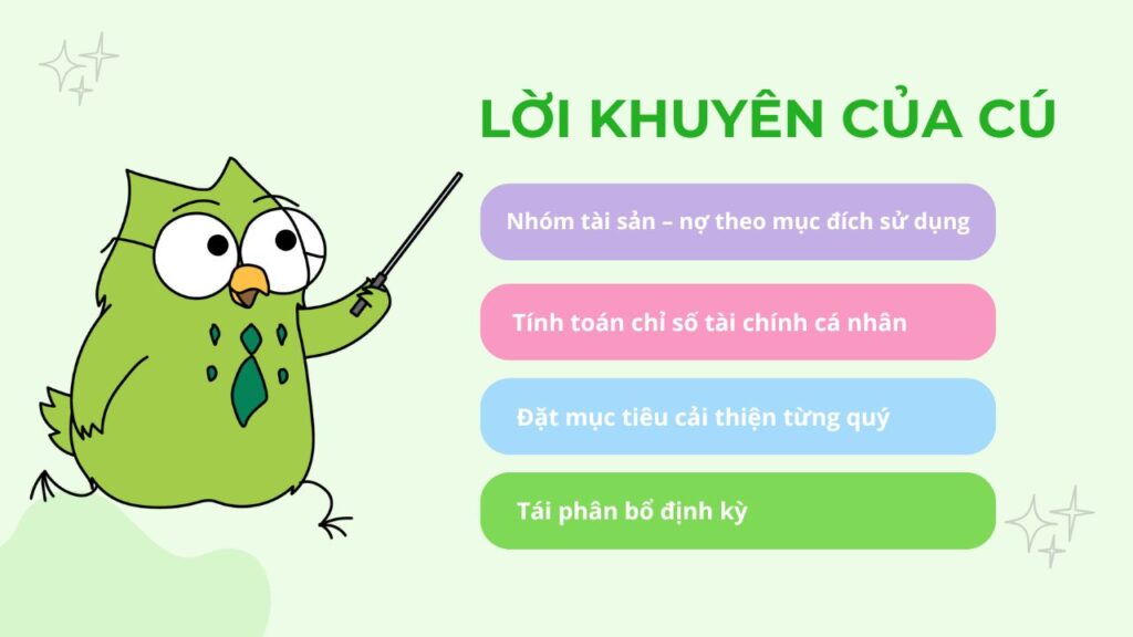 Lời khuyên của Cú về quản lý tài sản và nợ 