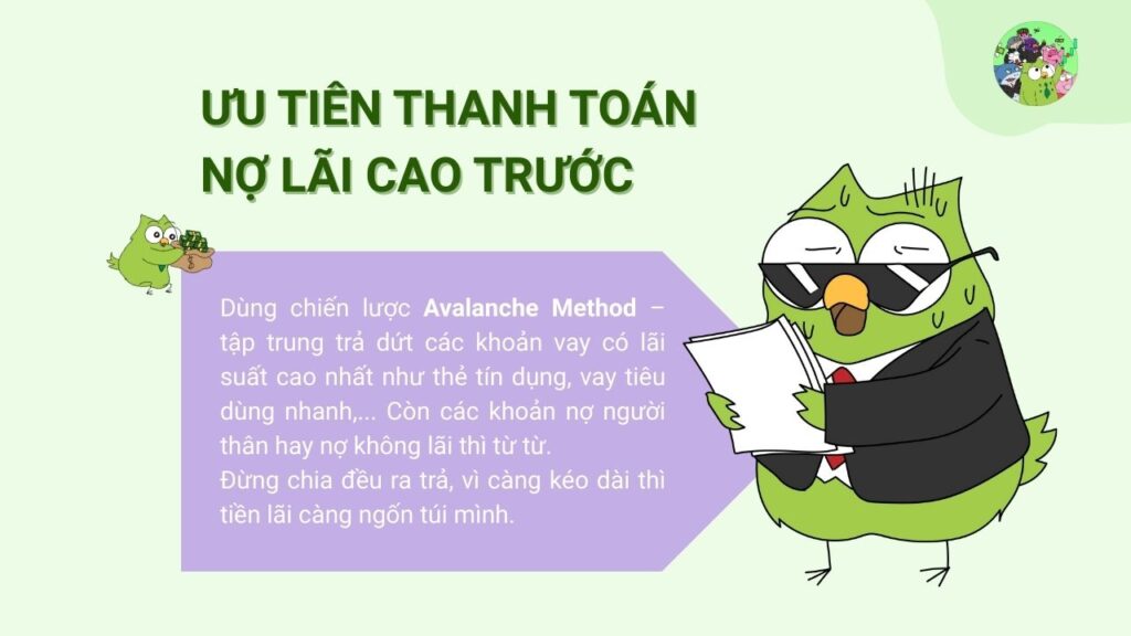 Ưu tiên thanh toán nợ lãi cao trước