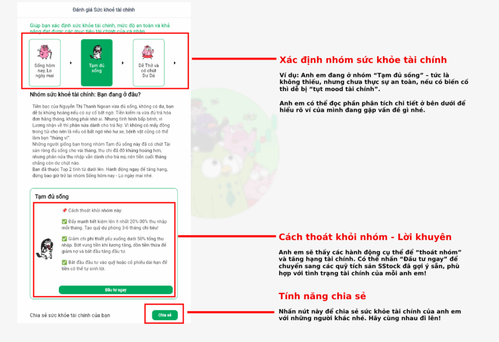sử dụng tính năng Bác sĩ Tài chính trên app Cú Thông Thái