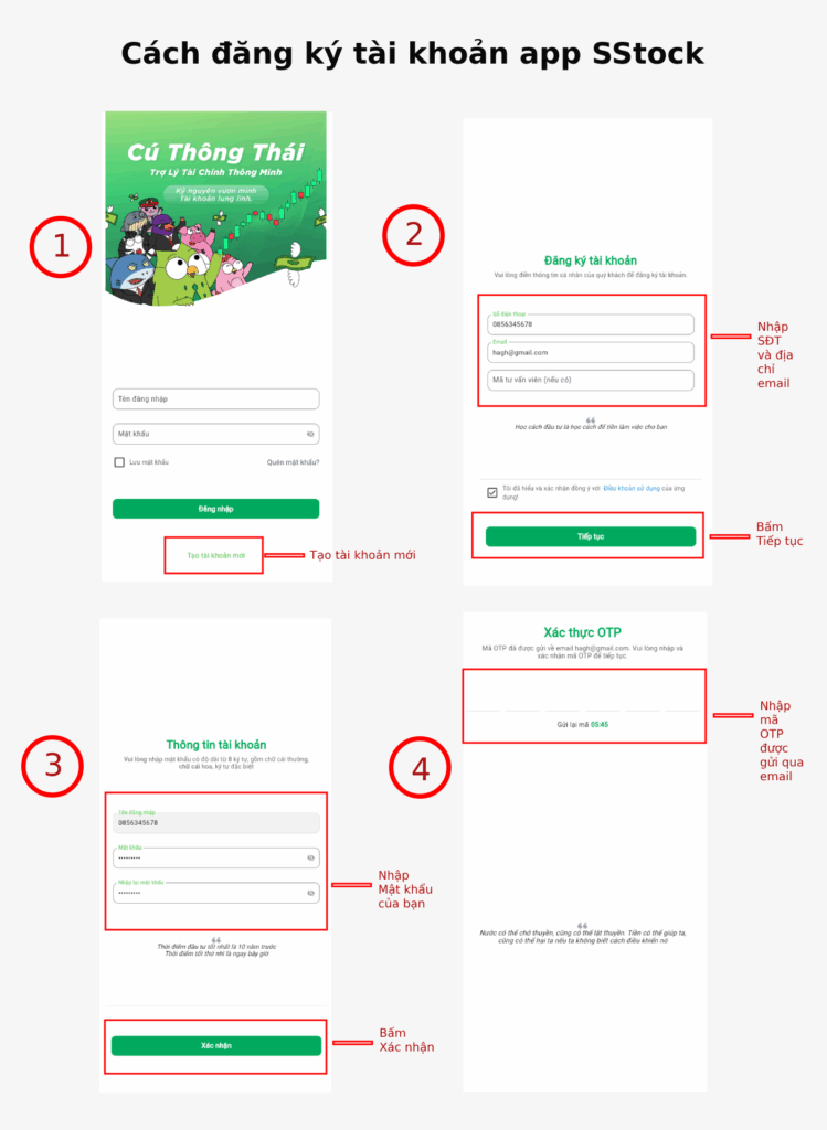 Cách đăng ký tài khoản app SStock