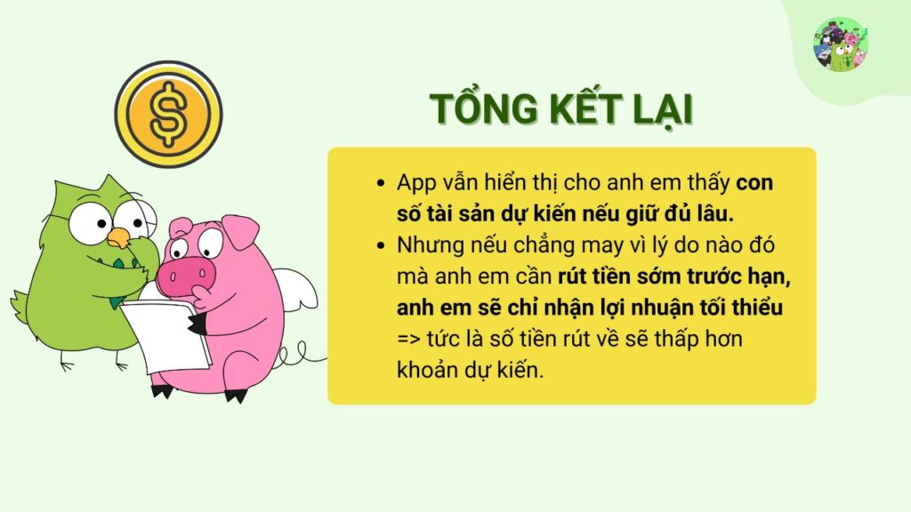Nguyên nhân tại sao Số tiền được rút nhỏ hơn Tổng tài sản dự kiến