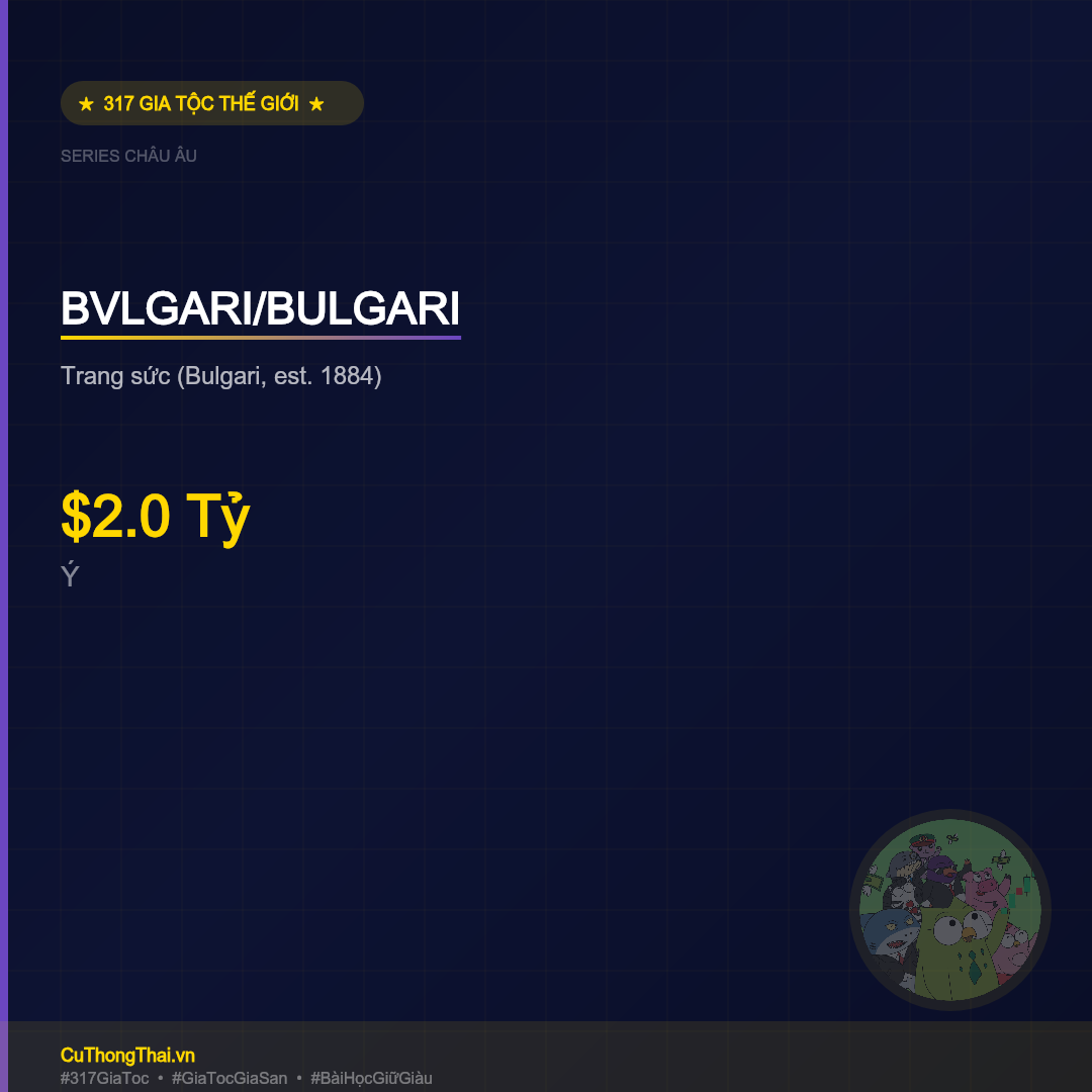 Gia Tộc Bvlgari/Bulgari – $2.0 Tỷ