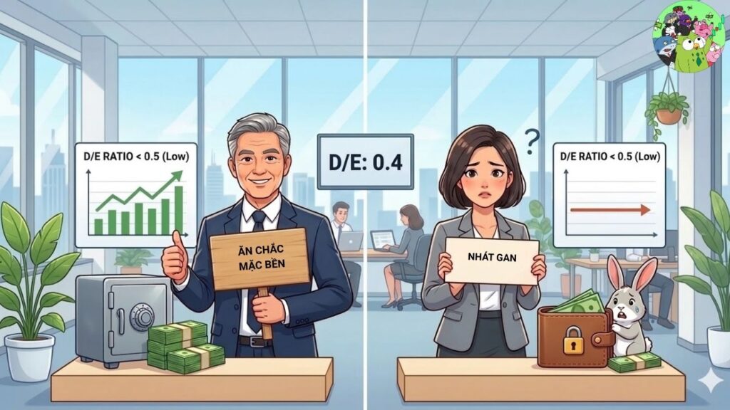 Khi tỷ lệ D/E thấp