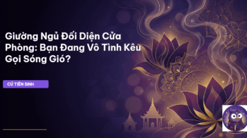 giường ngủ đối diện cửa phòng