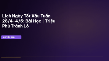 lịch ngày tốt xấu tuần này