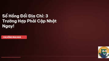 sổ hồng đổi địa chỉ