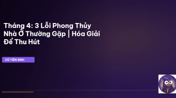 lỗi phong thủy nhà ở