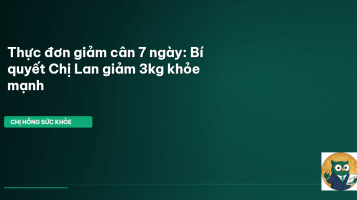 thực đơn giảm cân 7 ngày