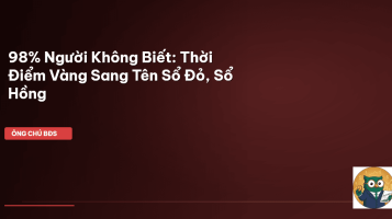 thời điểm sang tên sổ đỏ